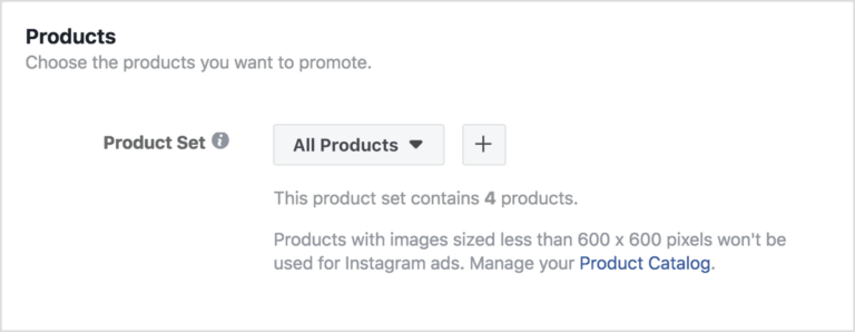 Product set in Facebook dynamic ads
