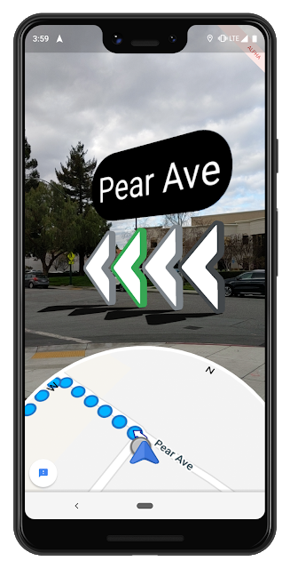 Example of Google's AR integration in maps