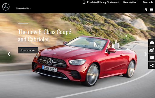 Landing page Mercedes example