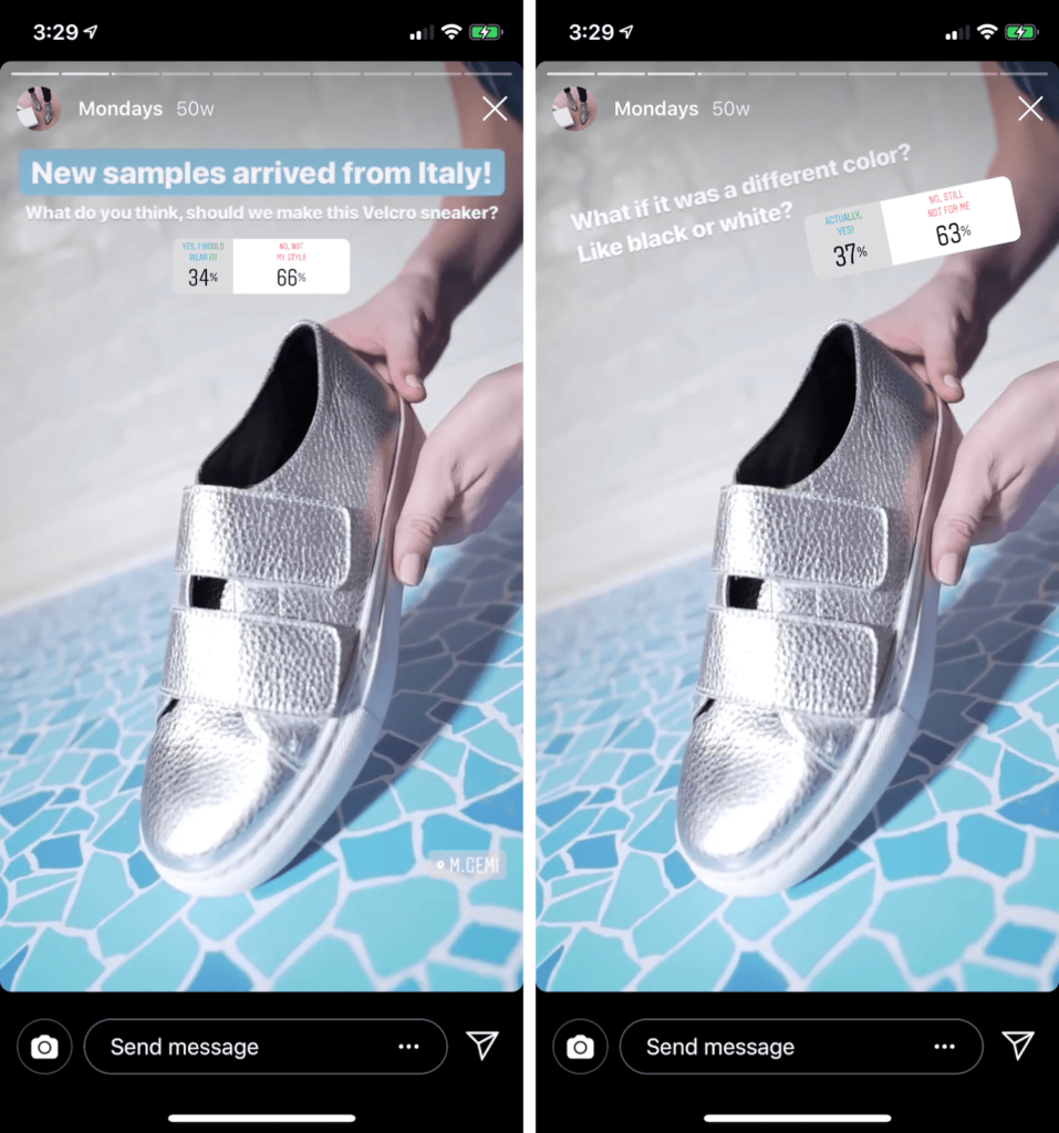 Using questionnaires to improve customer satisfaction - Instagram Polls