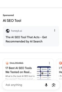 AI Mode now showing descriptions