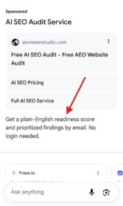 AI Mode now showing descriptions for ads