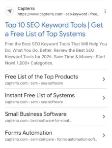 URL breadcrumbs for sitelinks