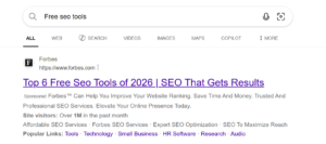 bing web tab