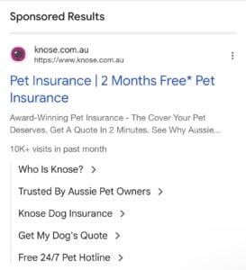 new sitelink on mobile