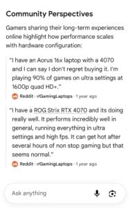 user perspectives results in AI Mode