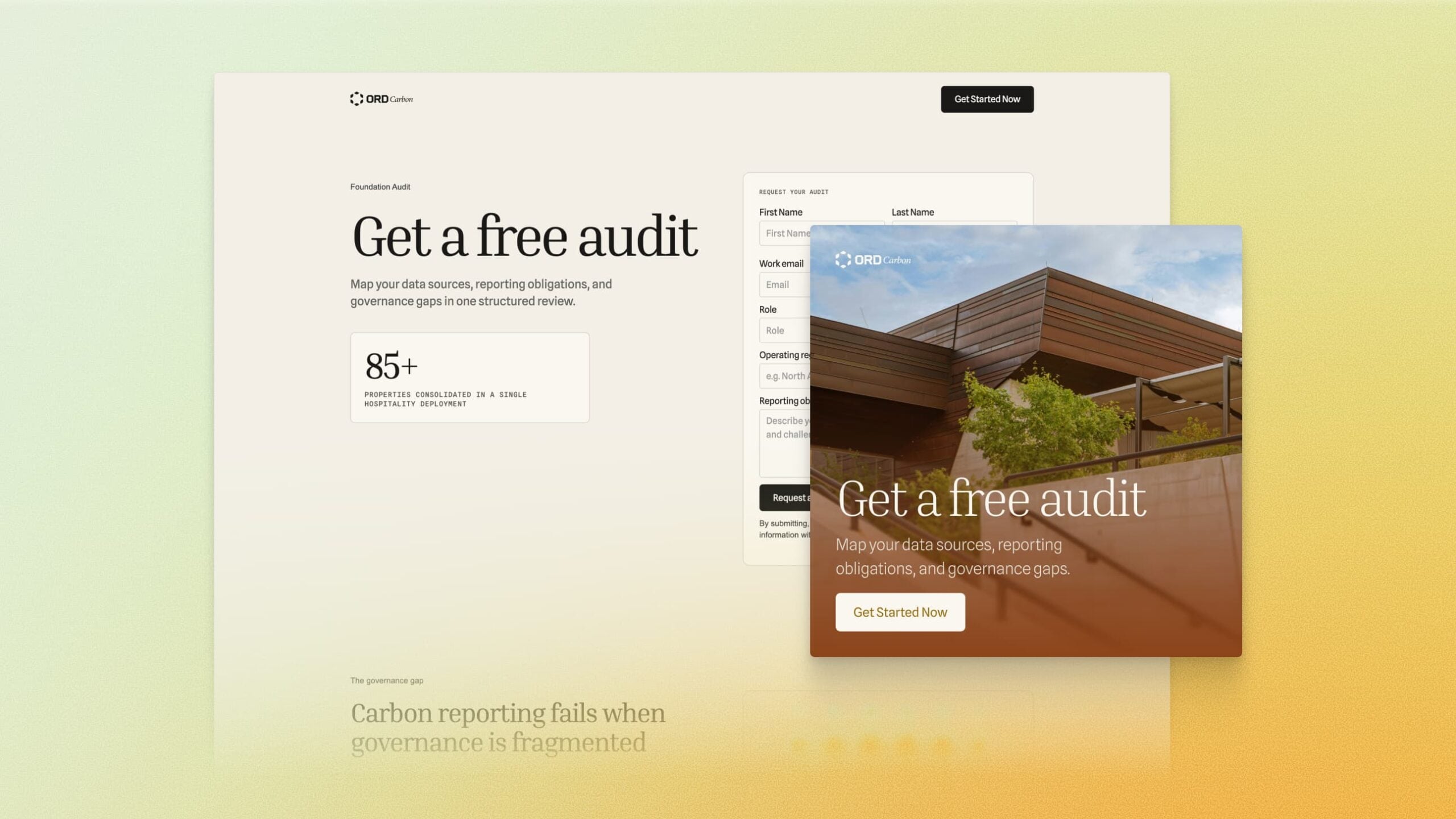 Webflow's supplied Campaigns example for creating landing pages and ads