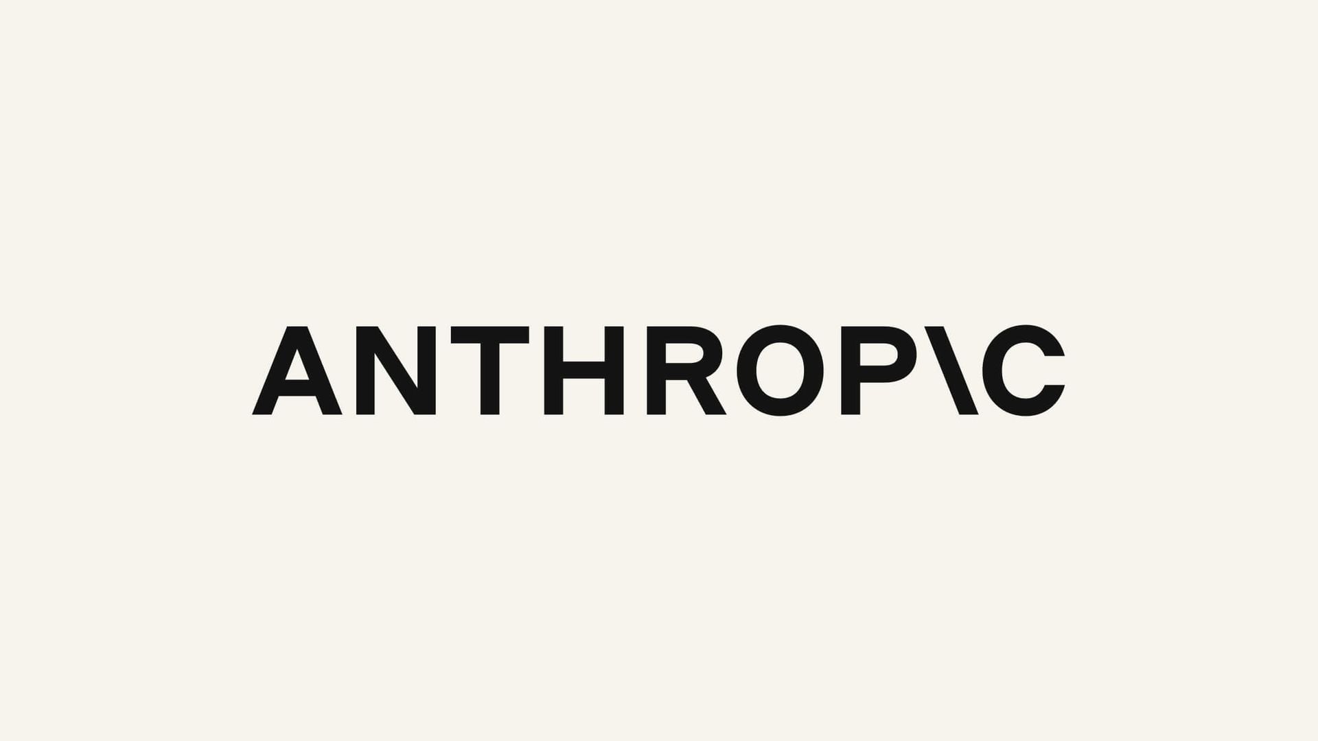 Anthropic wordmark on a beige background