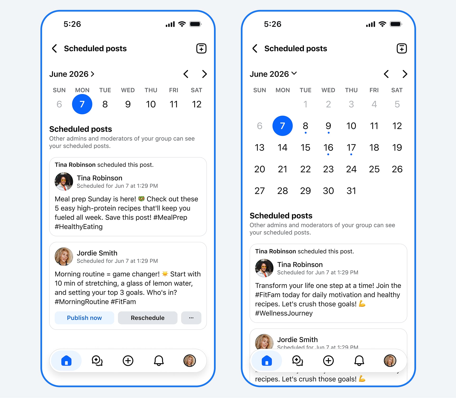 Forum's shared calendar and scheduled posts