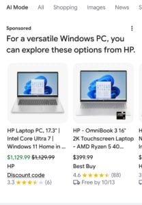 AI Mode now showing offers in Shopping ads