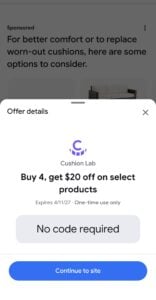 AI Mode now showing offers in Shopping ads