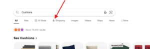 Bing tests gift icon on the Shopping tab