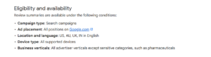 Eligibility and availability