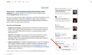 Google AI Mode adds Source preferences button