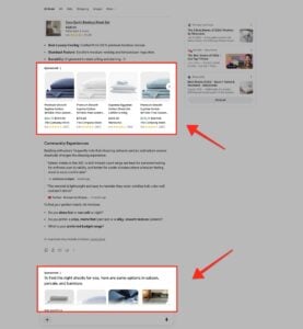 Shopping ads carousel