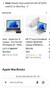 Shopping ads carousel now appears on mobile