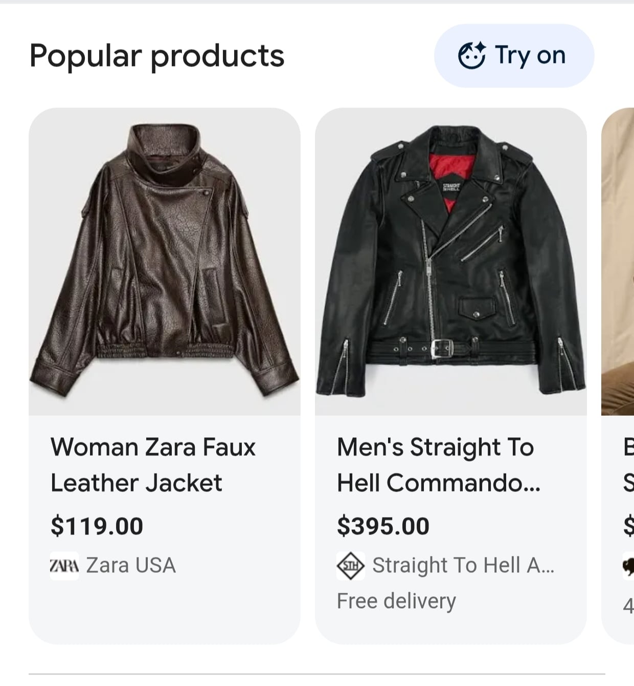 Google tests Try on button directly in SERP carousels