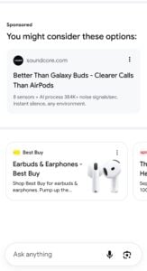 website name formats for ads in AI Mode