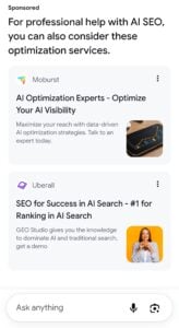 website name formats for ads in AI Mode