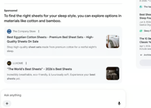 black titles for ads at the bottom of AI Mode