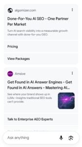 website name formats for ads in AI Mode