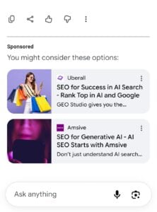 new ad format below AI Overviews