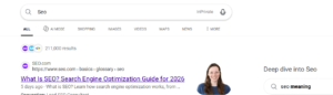 normal bing serp