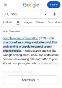 Google tests moving the share button in AI Overviews