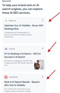 three ads at the bottom