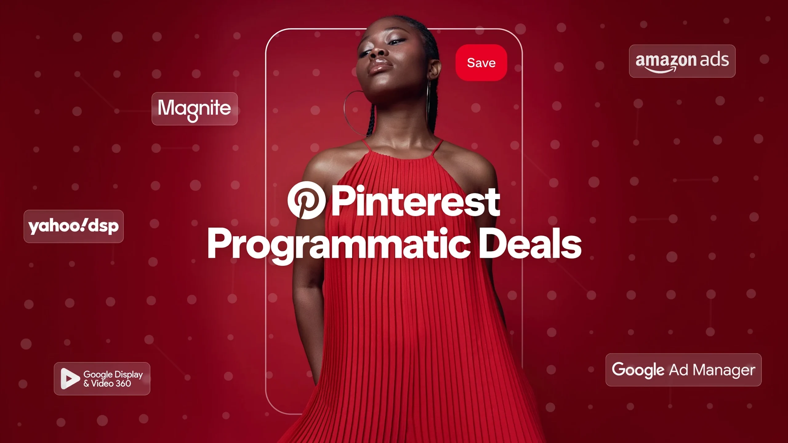 Pinterest Programmatic Deals announcement showing Magnite, Amazon Ads, Yahoo DSP and Google advertising partners