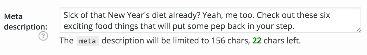 meta description in wordpress