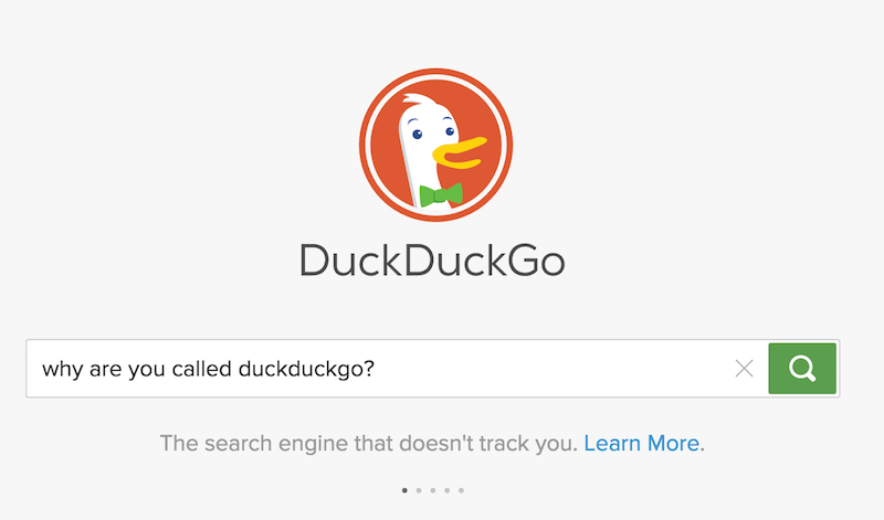 DuckDuckGo homepage