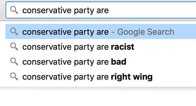 conservative party are search terms