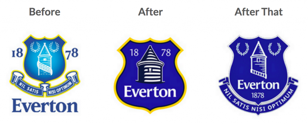 three everton fc logos