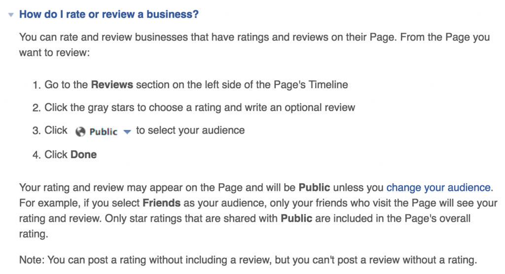Ratings Reviews Facebook Help Centre