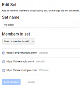 properties in search console