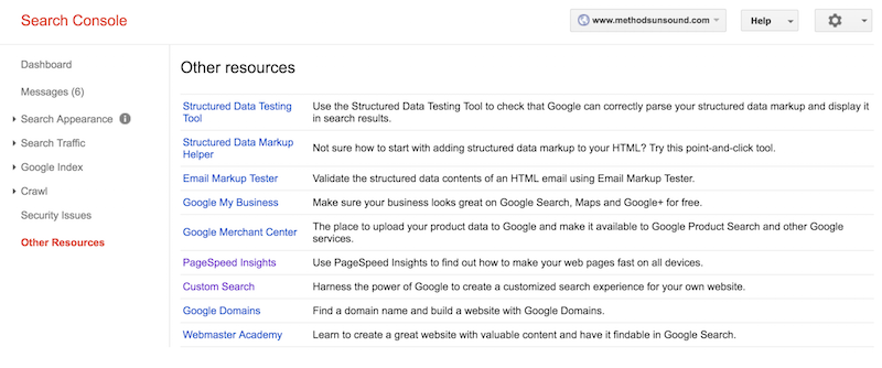 Search Console Other Resources