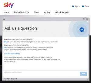 sky help page