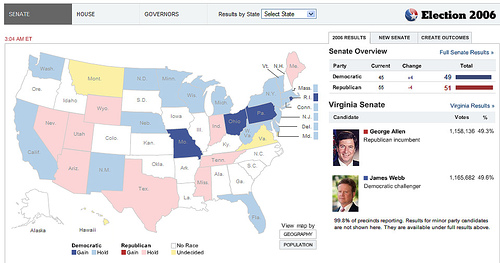 Elections 2006: New York Times Results Map