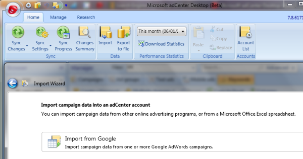 Import Campaign from Google to adCenter