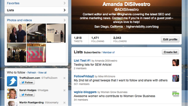 Twitter Lists Subscribed to Twitter Lists Subscribed to