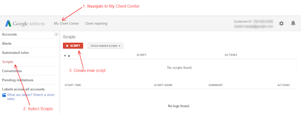 Google AdWords Create New MCC Script Google AdWords Create New MCC Script