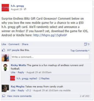 hhgregg Facebook Surprise Giveaway