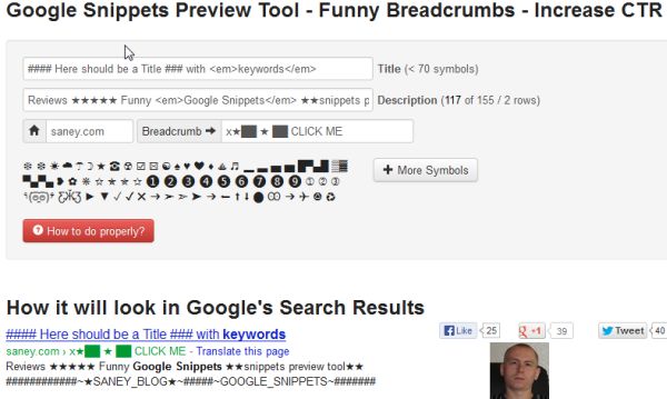 Google Snippets Preview Tool