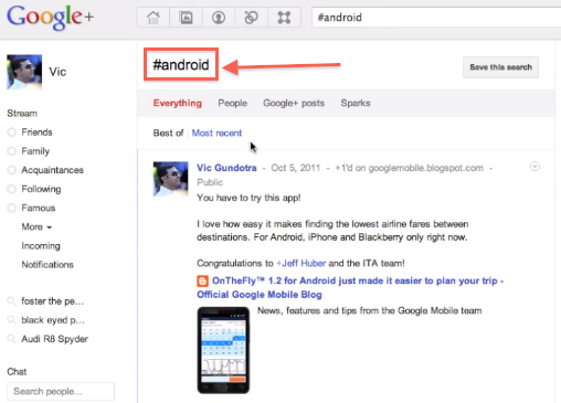 google-plus-hashtags-android