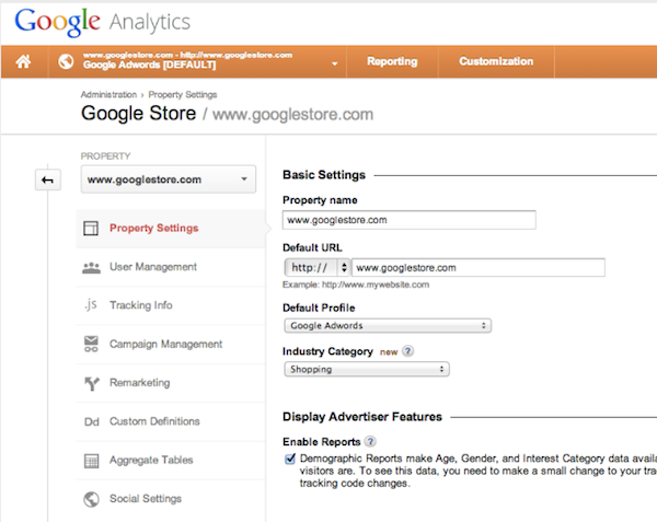 google-analytics-google-store-property-settings google-analytics-google-store-property-settings