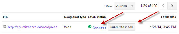 Fetch Status Success