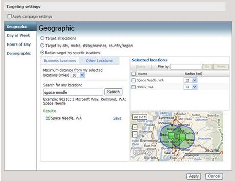 adCenter Geotargeting