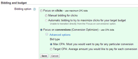AdWords Conversion Optimizer