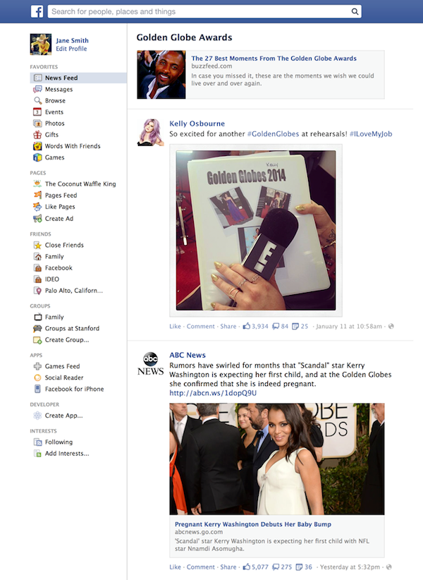 Facebook Trending Golden Globe Awards